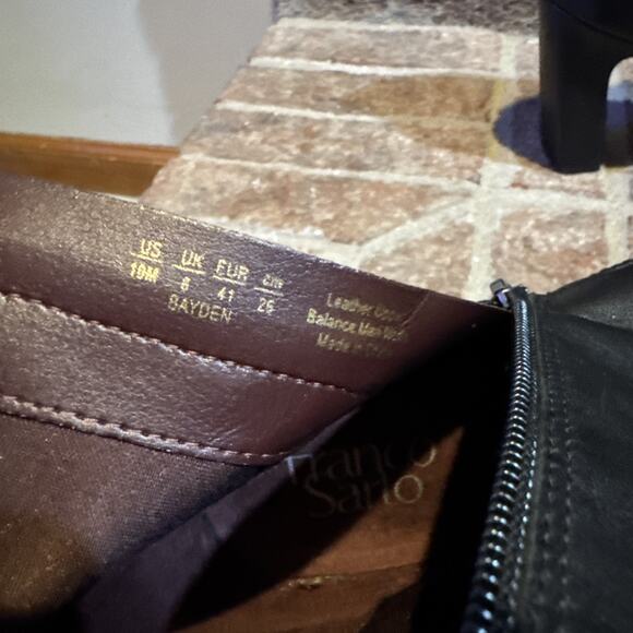 Franco Sarto Bayden Square Toe Boot Black Women's 10 Leather Chic Western - Picture 16 of 16